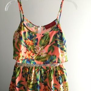 NWT Akira Multi Coral Dress. Neon. Medium